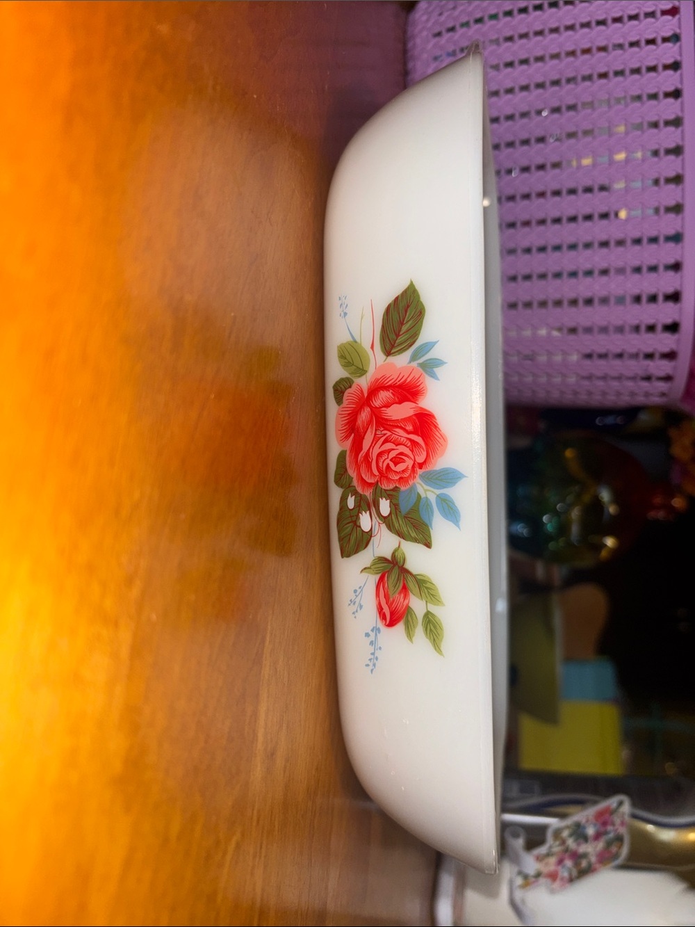 JAJ PYREX Cottage Rose casserole dish